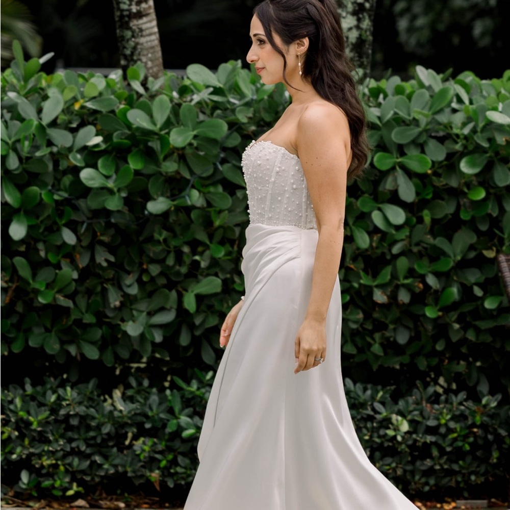 Watters Tilly Strapless Corset Front-Slit Wedding Gown